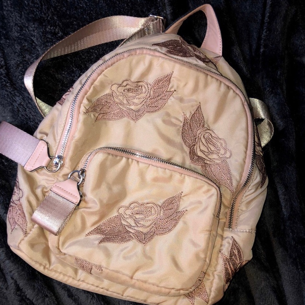 Zara embroidered pink backpack